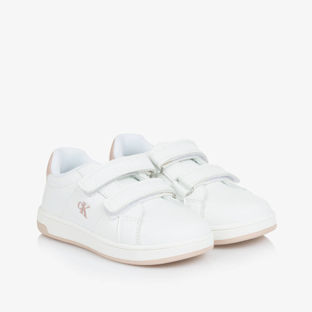 Calvin Klein-Элегантные белые кроссовки на липучках для девочек | Childrensalon Outlet