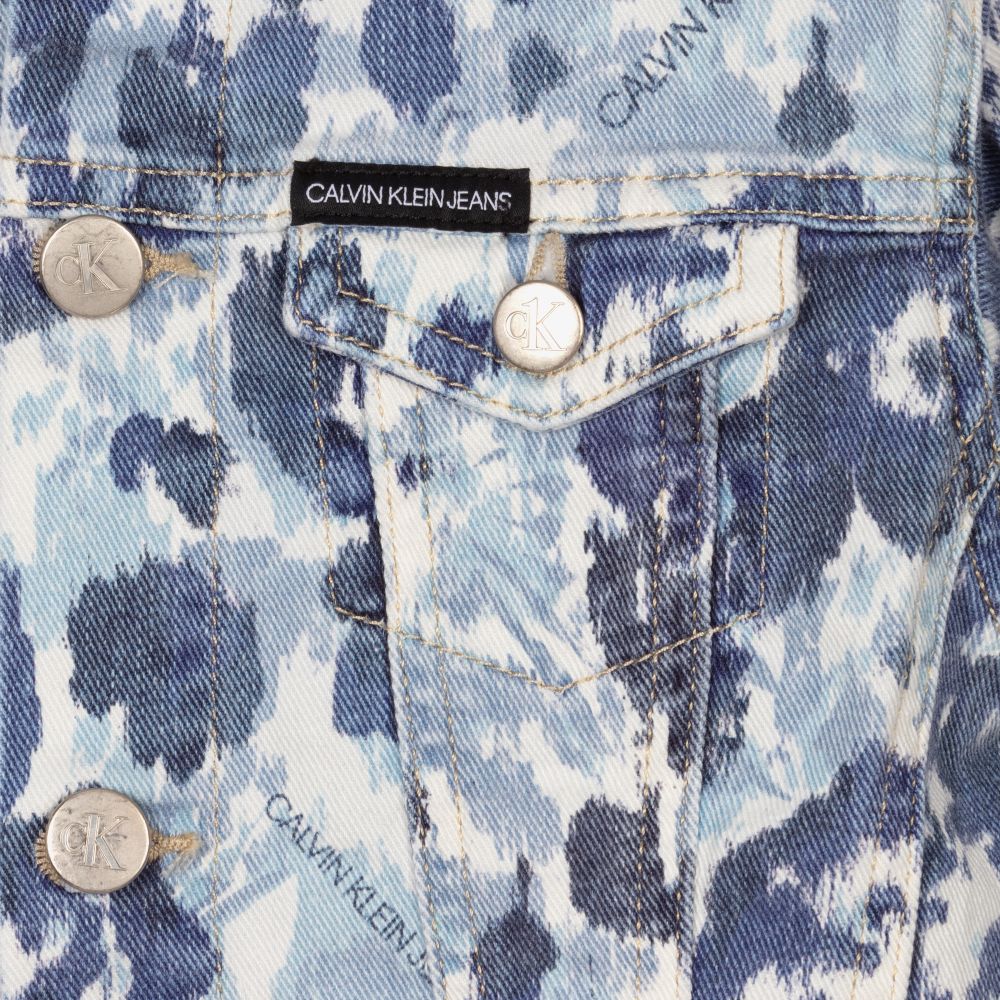 Calvin Klein Jeans Girls Floral Denim Jacket