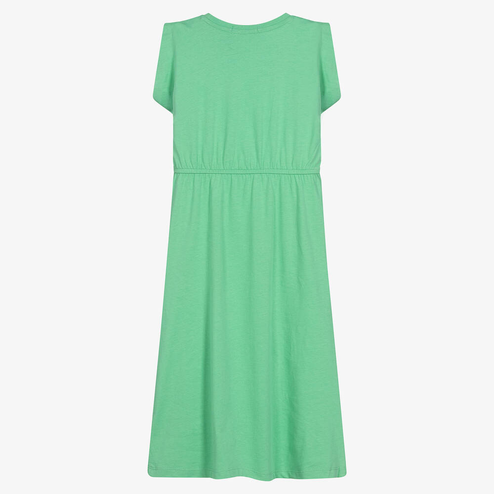 Calvin Klein Jeans-Girls Green Cotton Jersey Midi Dress | Childrensalon Outlet