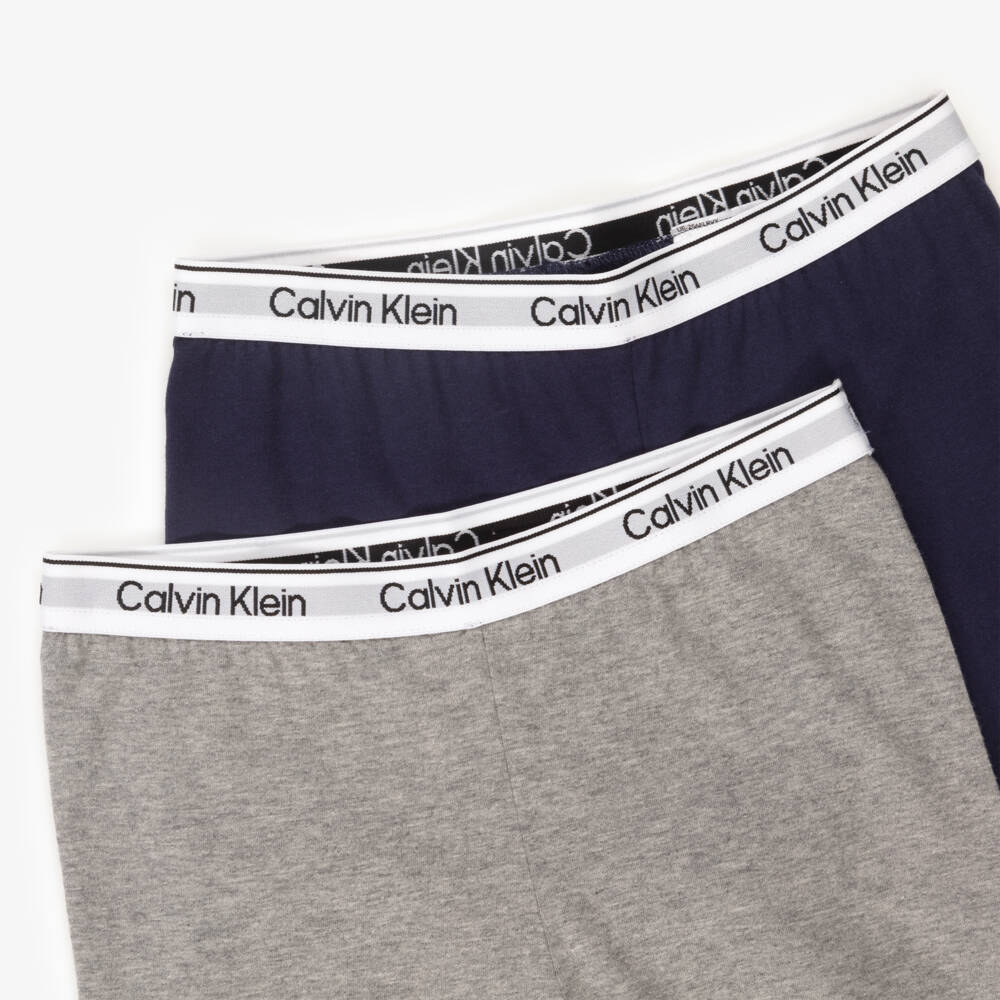 Calvin Klein-Girls Grey & Navy Jersey Leggings Set | Childrensalon Outlet