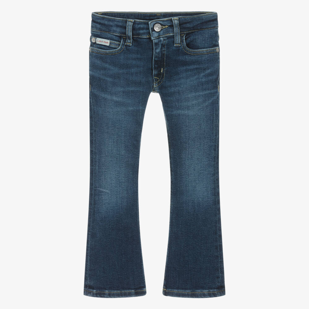 Calvin Klein-Джинсовые расклешенные брюки индиго для девочек | Childrensalon Outlet
