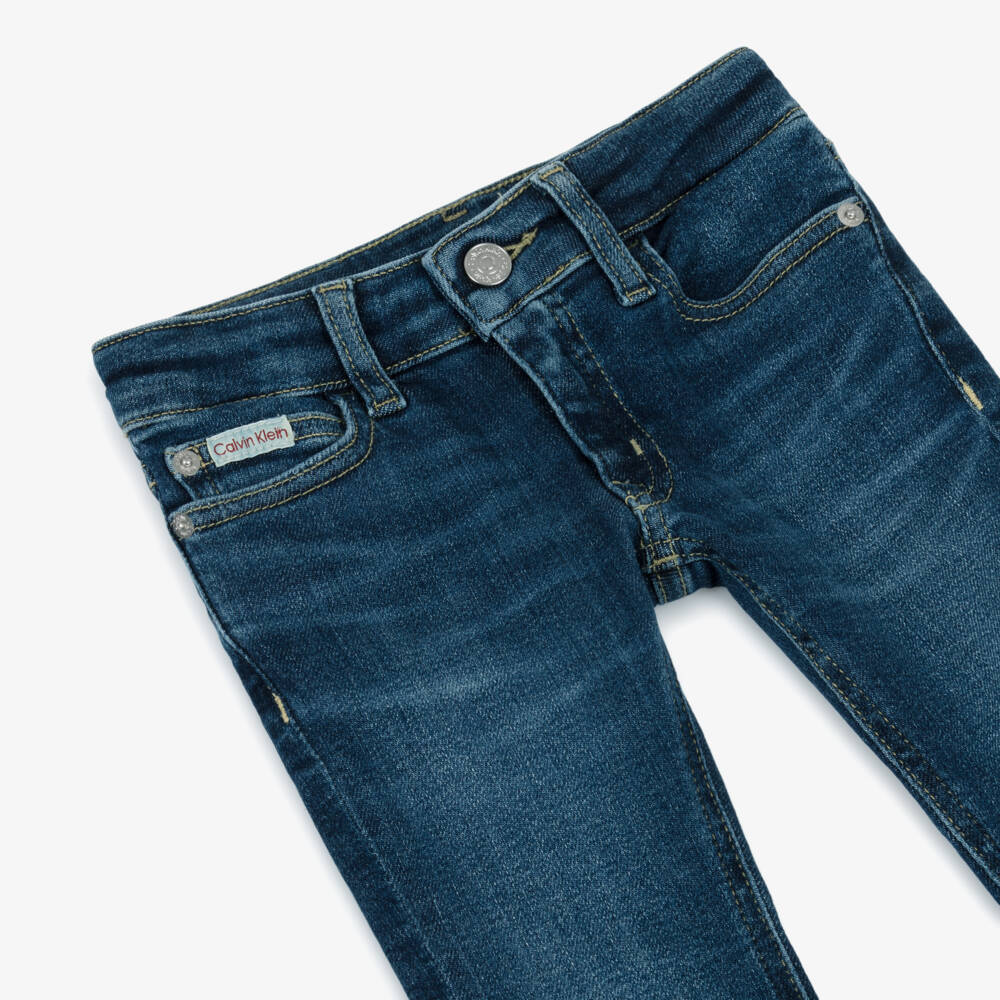 Calvin Klein-Girls Indigo Denim Flare Trousers | Childrensalon Outlet
