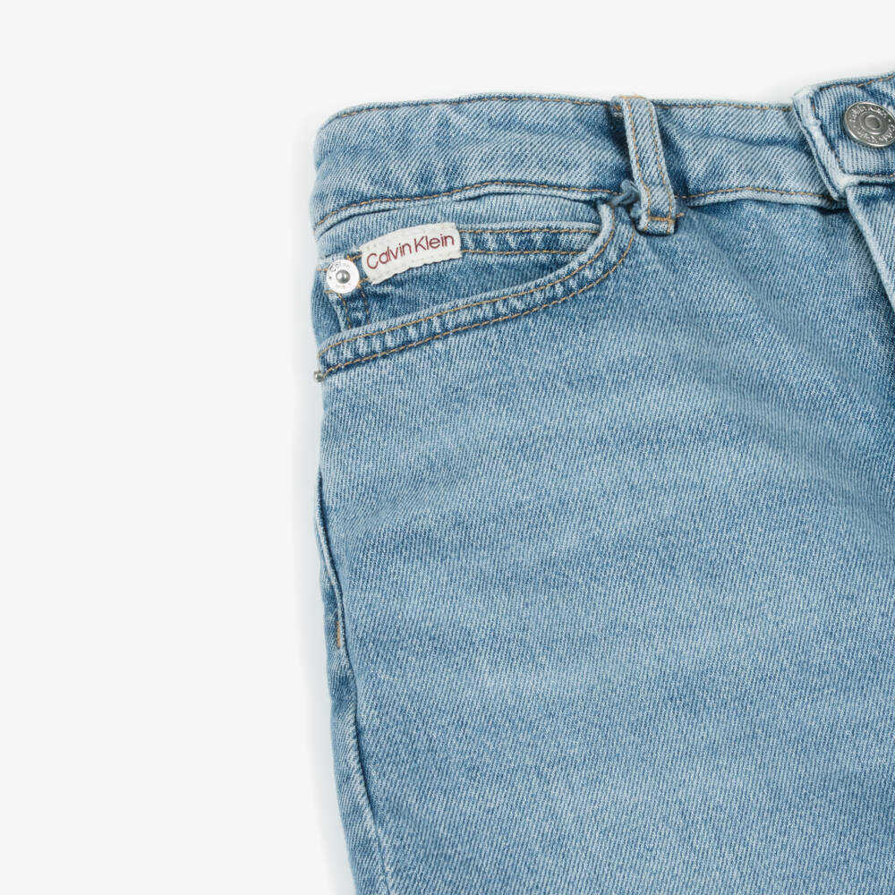 Calvin Klein-تنورة طويلة من الدنيم النيلي للبنات | Childrensalon Outlet