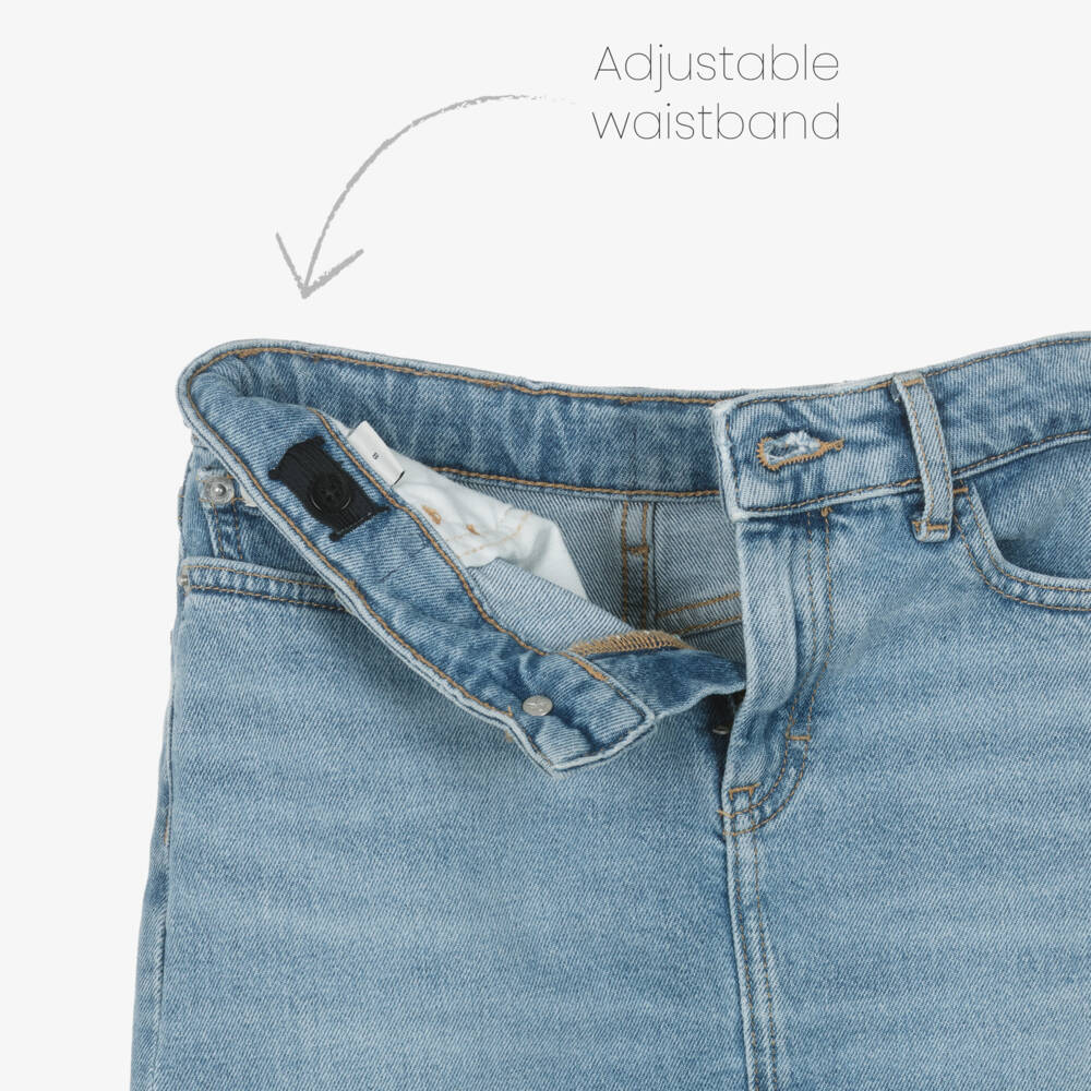 Calvin Klein-تنورة طويلة من الدنيم النيلي للبنات | Childrensalon Outlet