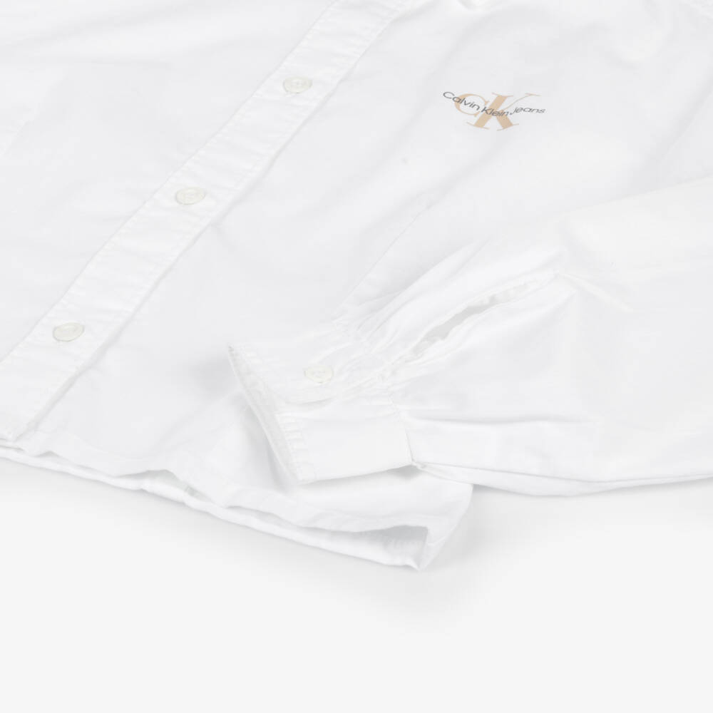 Calvin Klein-Girls Ivory Cotton Blouse | Childrensalon Outlet