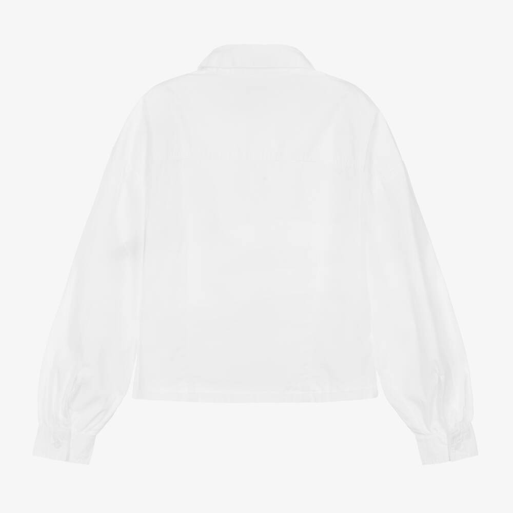 Calvin Klein-Girls Ivory Cotton Blouse | Childrensalon Outlet
