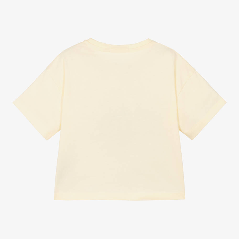 Calvin Klein-Girls Ivory Cotton Boxy Top | Childrensalon Outlet