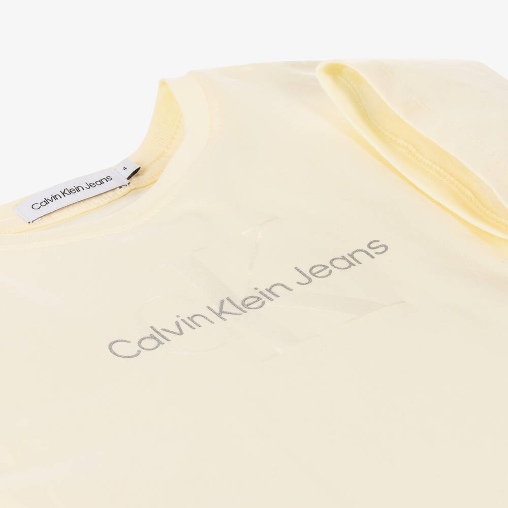 Calvin Klein-Girls Ivory Cotton Boxy Top | Childrensalon Outlet
