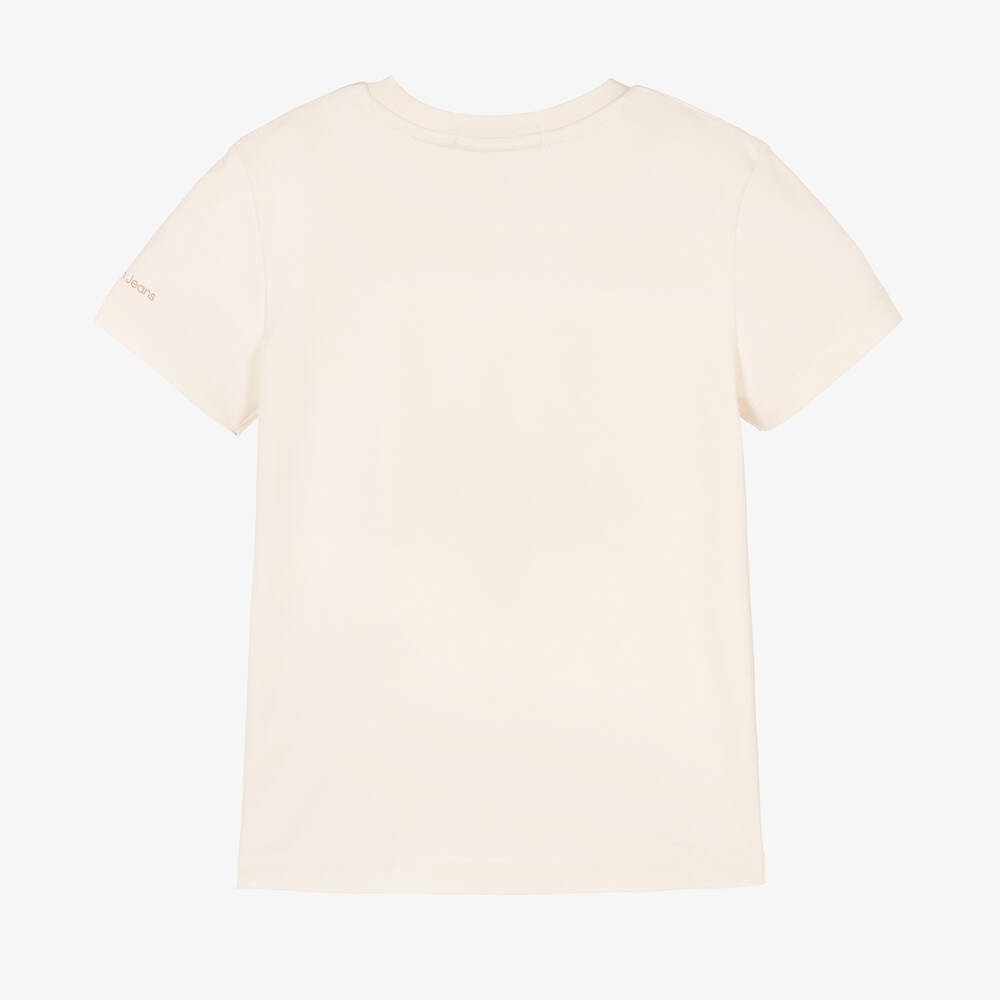 Calvin Klein Джинсы-Кремовая хлопковая футболка CK | Childrensalon Outlet