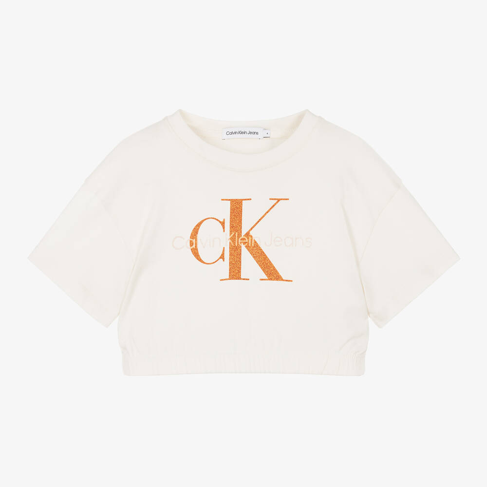 Cropped t shirt calvin sale klein