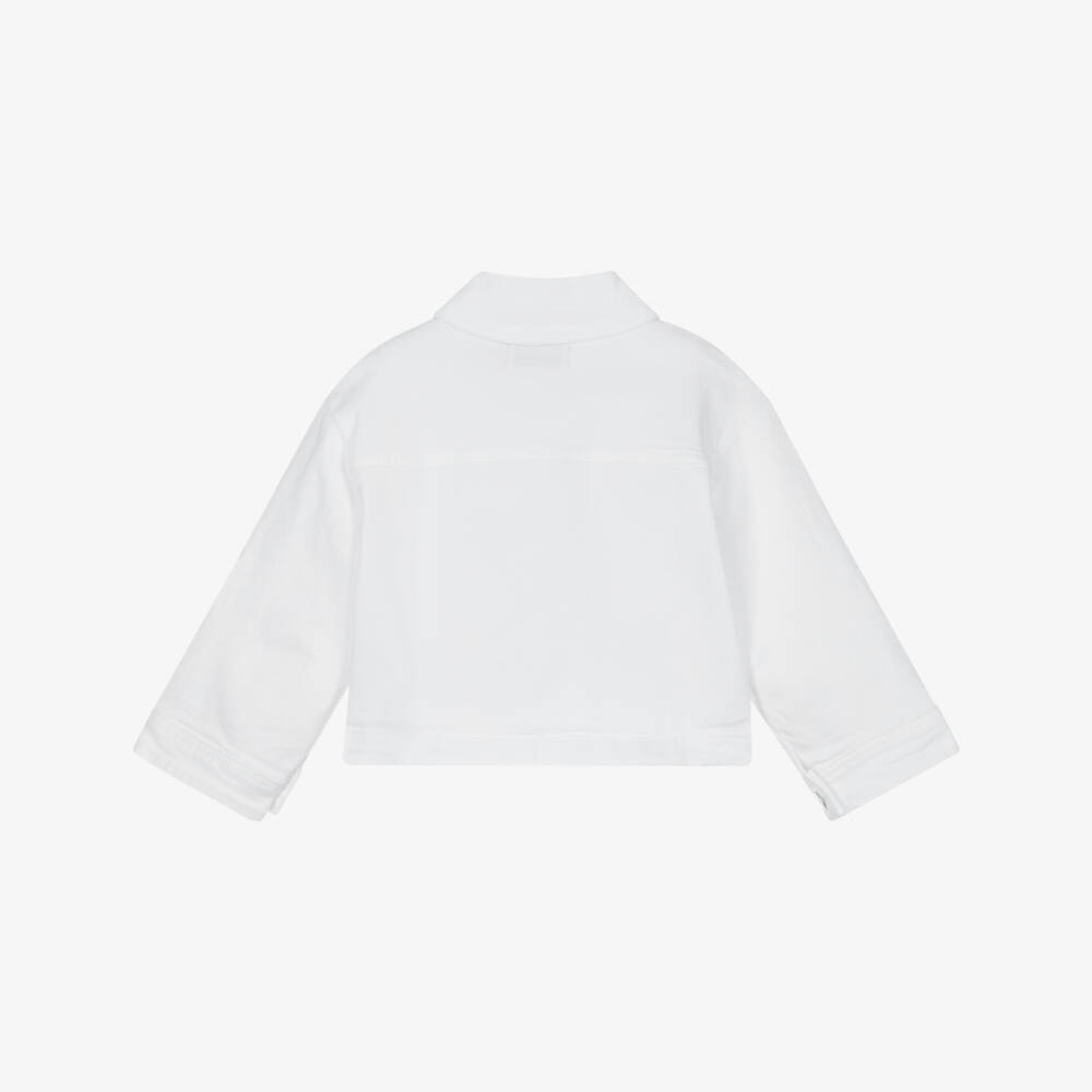 Calvin Klein-معطف دنيم قطني عاجي للبنات | Childrensalon Outlet