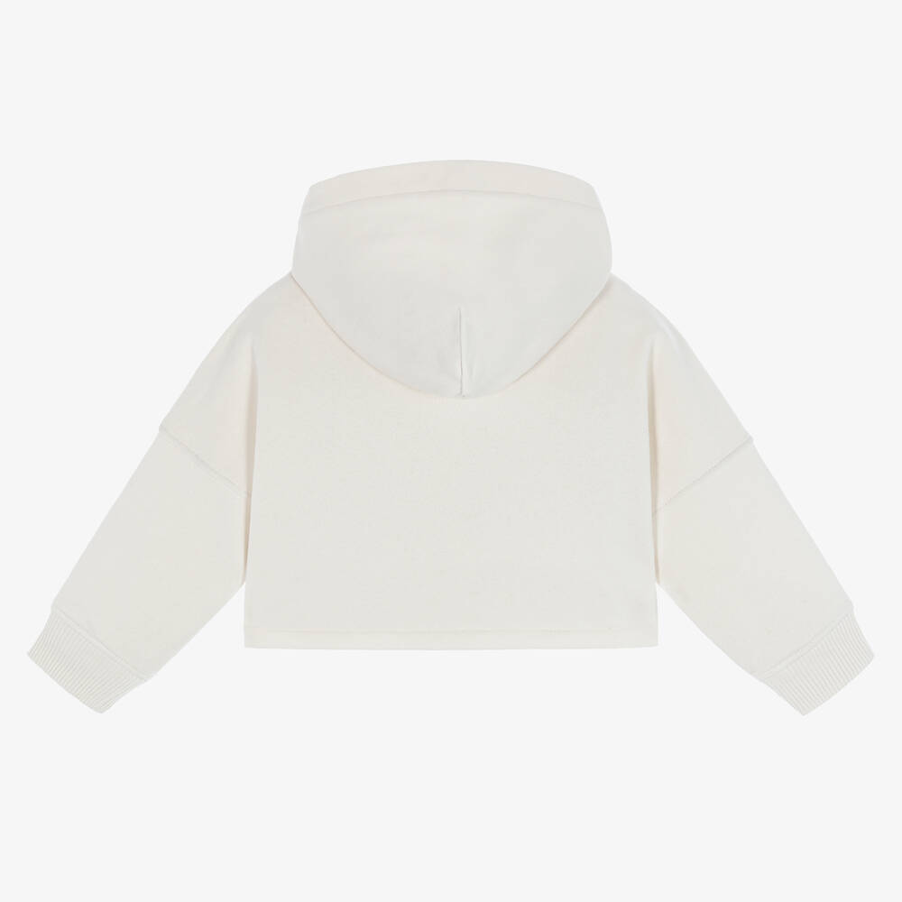 Calvin klein white cropped hoodie top