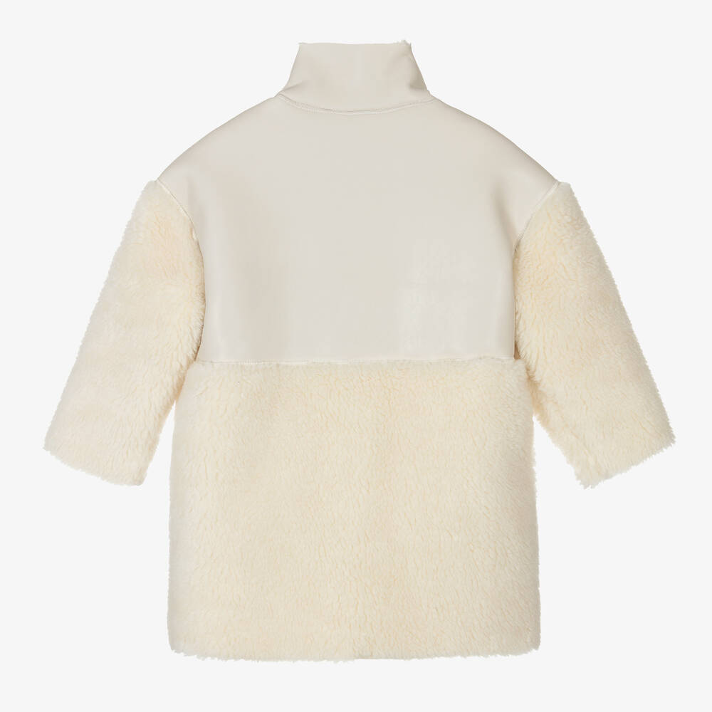 Calvin Klein Джинсы-Кремовое пальто из искусственной овчины | Childrensalon Outlet