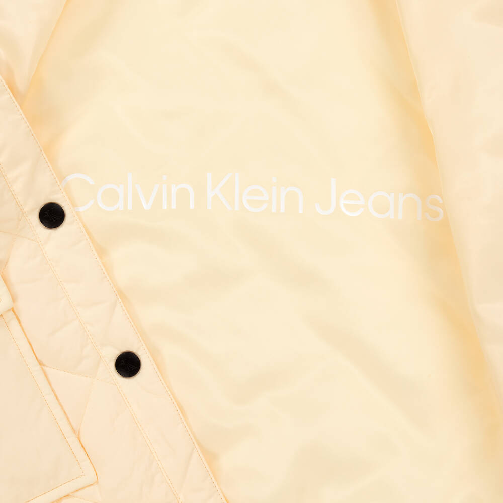 Calvin Klein-جاكيت لون عاجي داكن للبنات | Childrensalon Outlet
