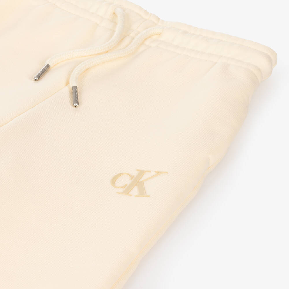 Calvin Klein-Girls Ivory Wide Leg Trousers | Childrensalon Outlet