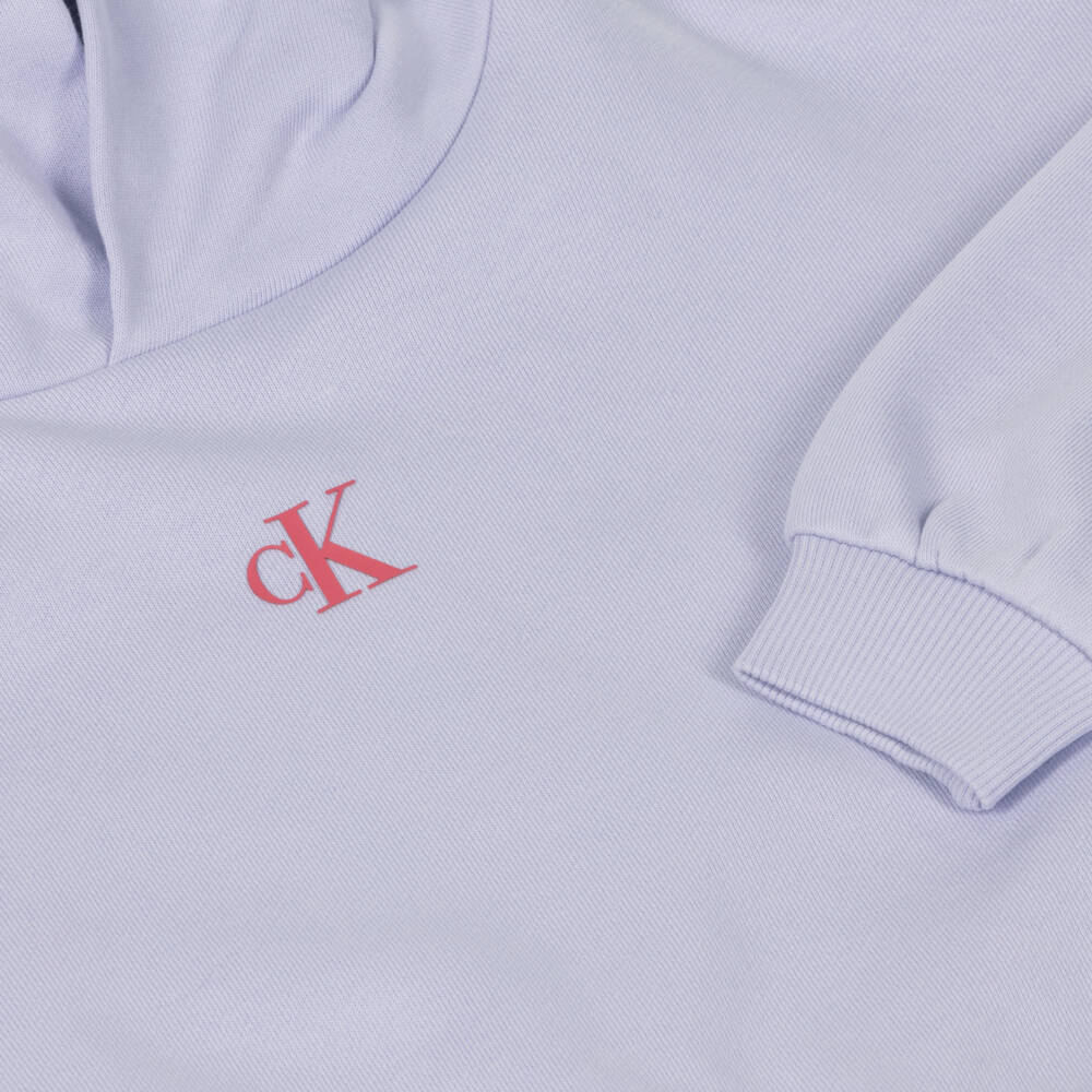 Calvin Klein-Girls Lavender Blossom Print Hoodie | Childrensalon Outlet