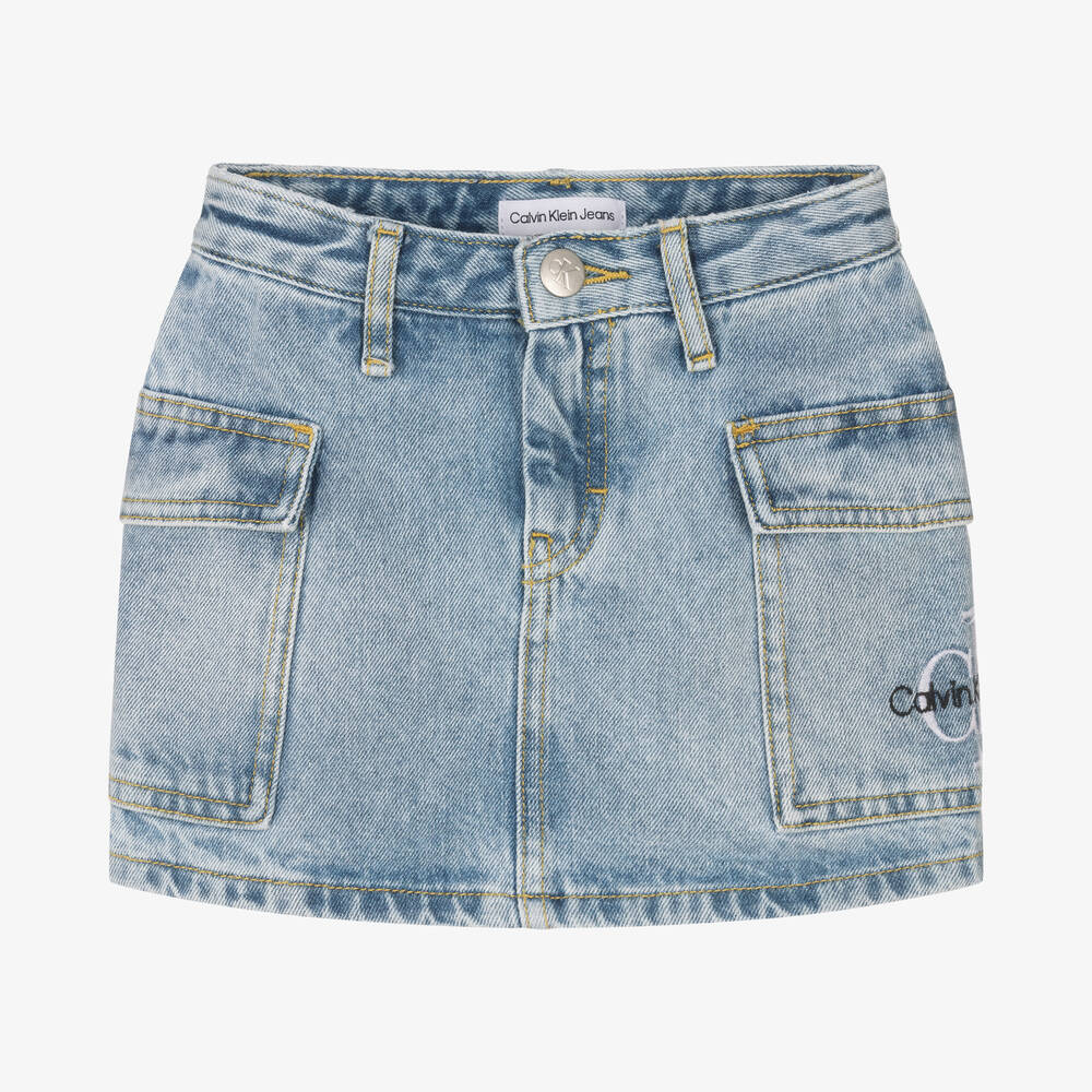 Calvin Klein Jeans - Jupe bleu clair en denim fille | Childrensalon