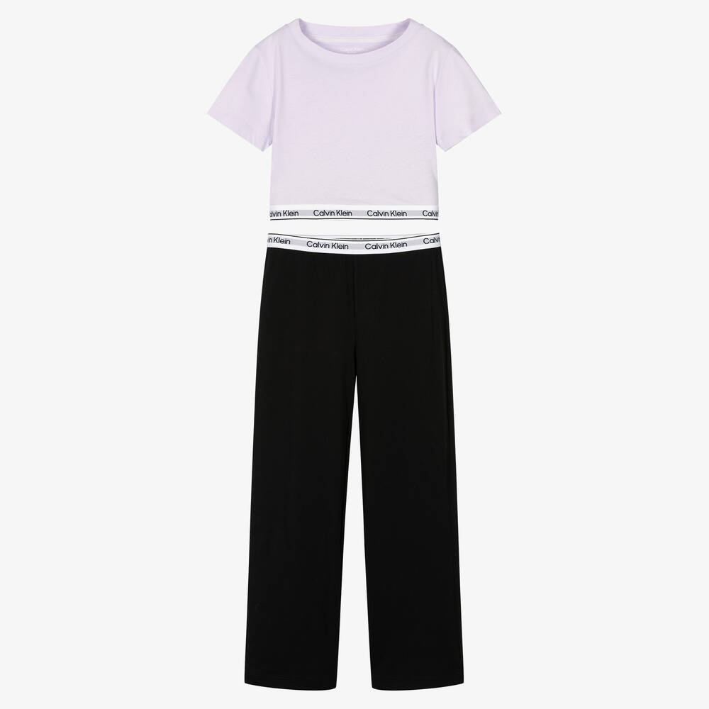 Ensemble pyjama lilas et noir fille