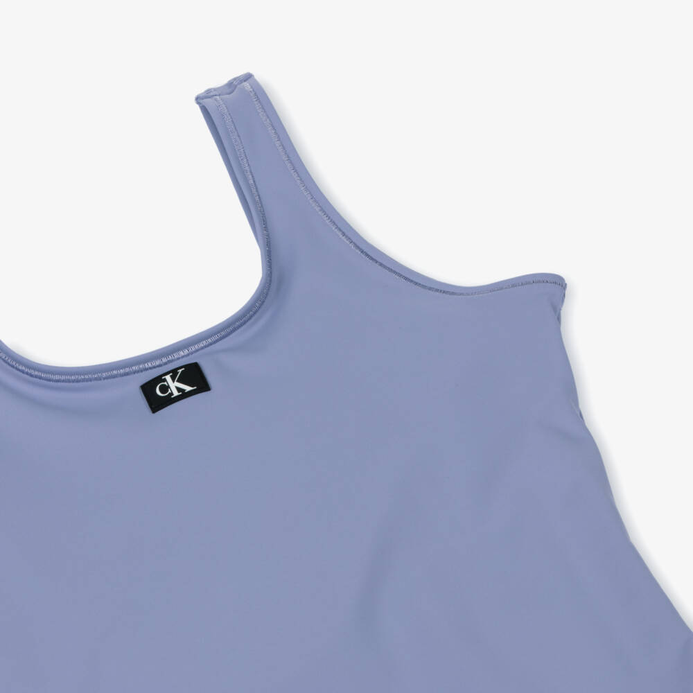 Calvin Klein-Girls Lilac Emblem One-Piece Swimsuit | Childrensalon Outlet