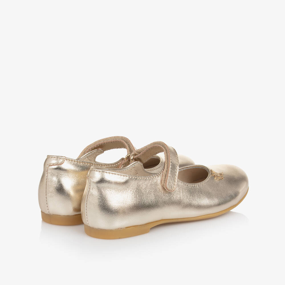 Calvin Klein-Girls Metallic Gold Leather Shoes | Childrensalon Outlet