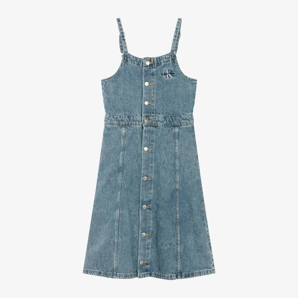 Calvin Klein-Girls Mid-Blue Denim Dress | Childrensalon Outlet