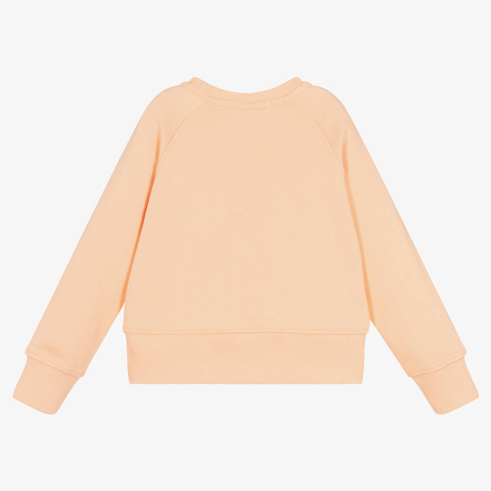 Calvin Klein Jeans Girls Orange Cotton Logo Sweatshirt