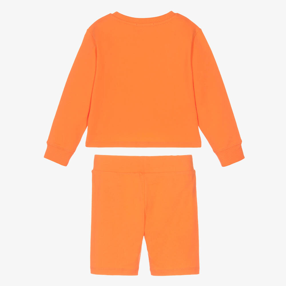 Calvin Klein Джинсы-Оранжевый топ и шорты из хлопка | Childrensalon Outlet