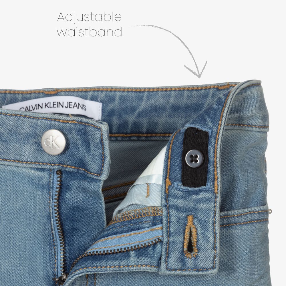 Calvin Klein Jeans-Girls Pale Blue Skinny Jeans | Childrensalon Outlet