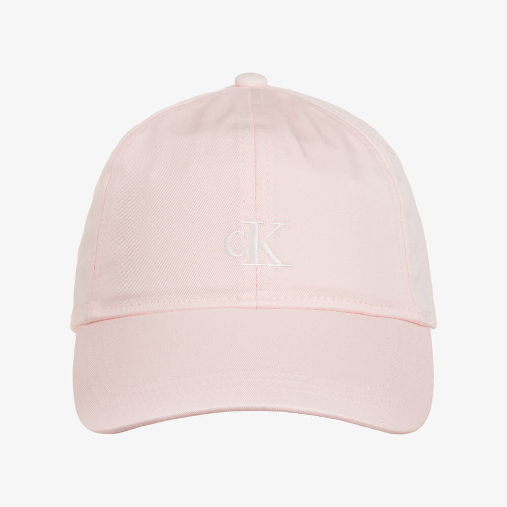 Calvin Klein-Girls Pale Pink Cotton Twill Logo Cap | Childrensalon Outlet