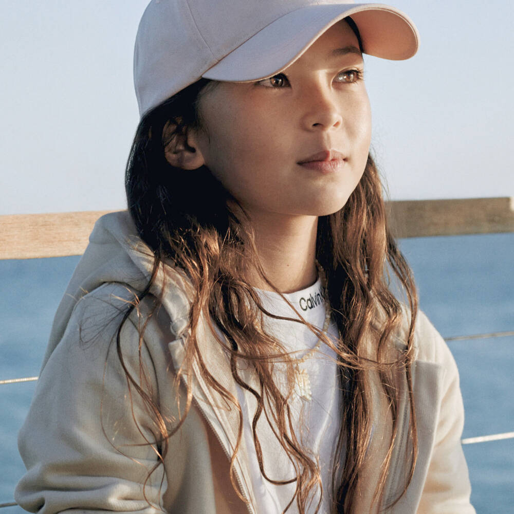 Calvin Klein-Girls Pale Pink Cotton Twill Logo Cap | Childrensalon Outlet