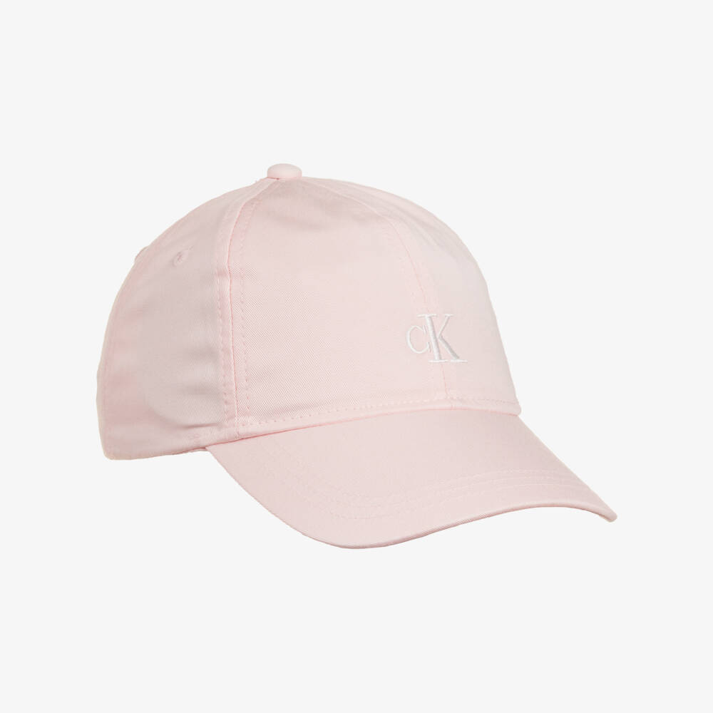 Calvin Klein-Girls Pale Pink Cotton Twill Logo Cap | Childrensalon Outlet