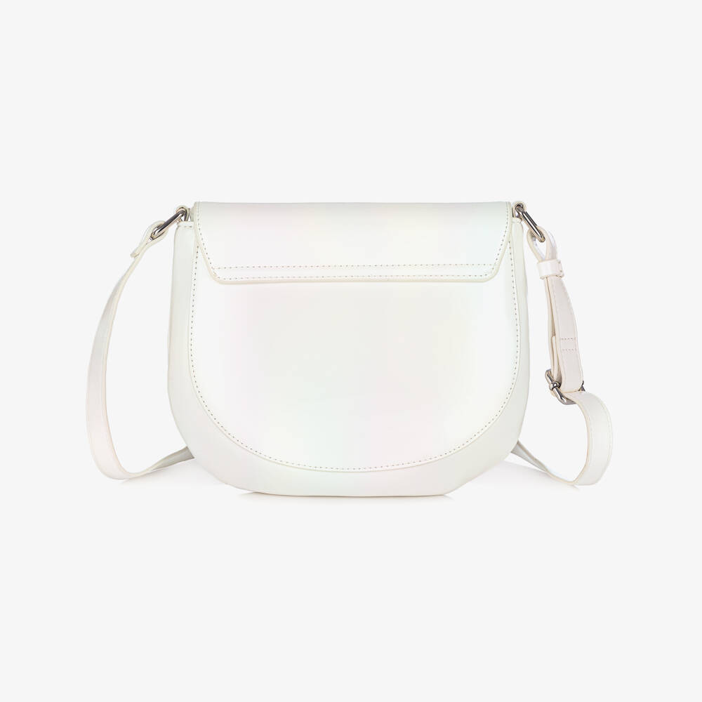 كالفين كلاين-حقيبة جلد صناعي لون عاجي للبنات (21 سم) | Childrensalon Outlet