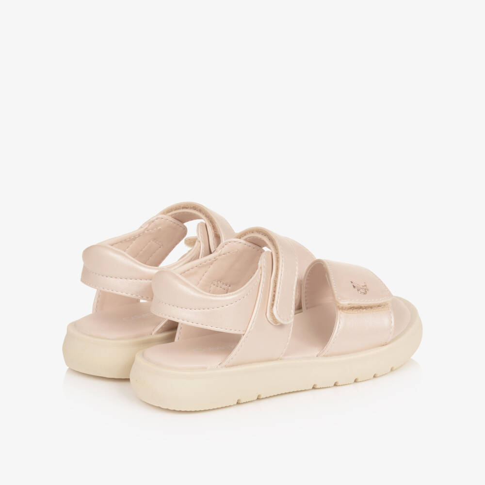Calvin Klein-Girls Pearlescent Pink Faux Leather Sandals | Childrensalon Outlet