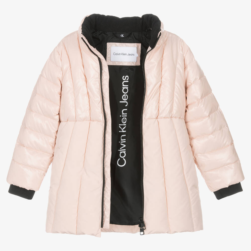 Calvin Klein Doudoune rose ceinture fille