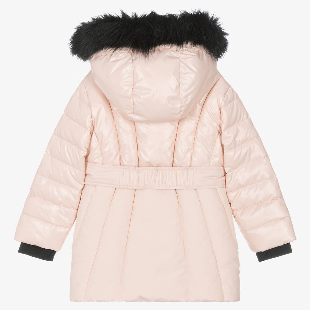 Calvin klein puffer jacket with fur hood shop