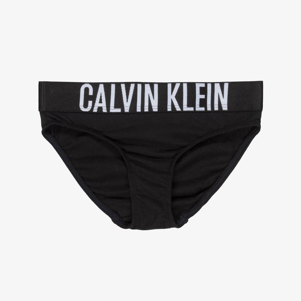 Calvin Klein-Girls Pink & Black Cotton Knickers (2 Pack) | Childrensalon Outlet