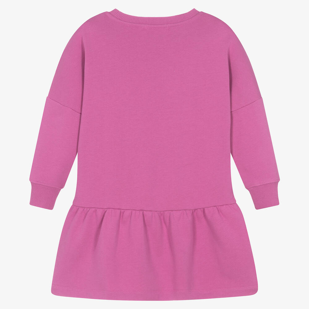Calvin Klein-Girls Pink Cotton Frilled Dress | Childrensalon Outlet