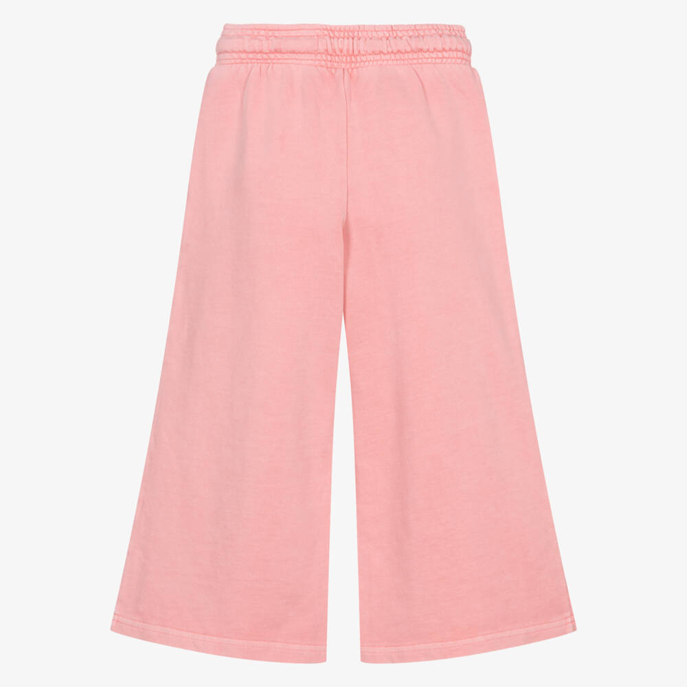 Calvin Klein-Girls Pink Cotton Jersey Wide Leg Joggers | Childrensalon Outlet