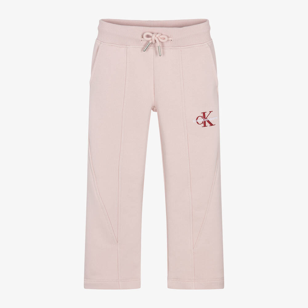 Girls Pink Cotton Joggers