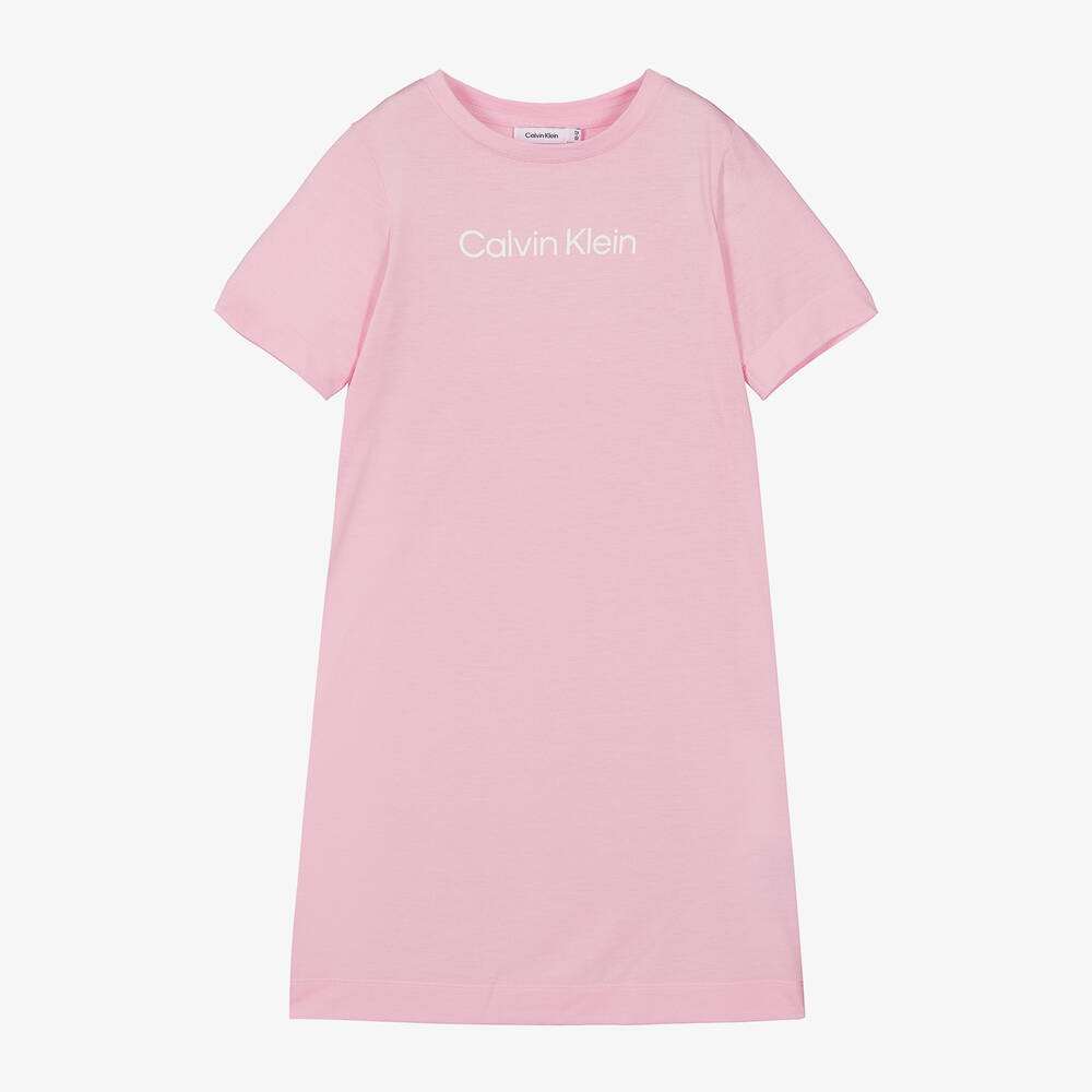 Calvin Klein-Girls Pink Cotton Nightdress | Childrensalon Outlet
