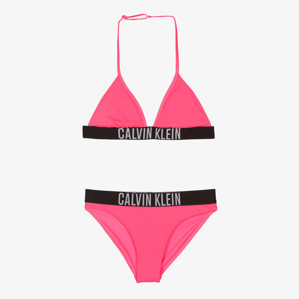Calvin Klein - Girls Pink Logo Bikini | Childrensalon