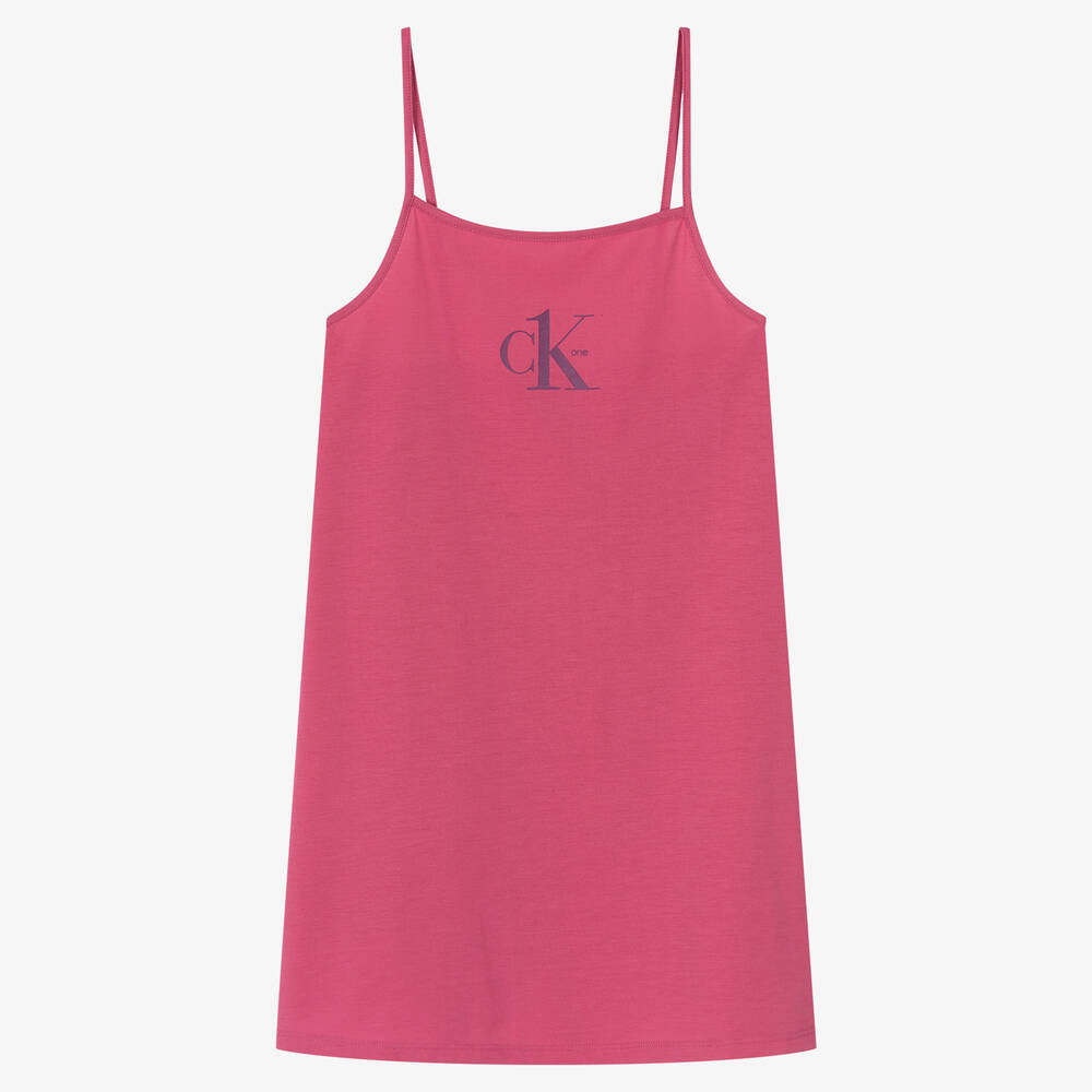 Calvin Klein - Girls Pink Logo Nightdress | Childrensalon
