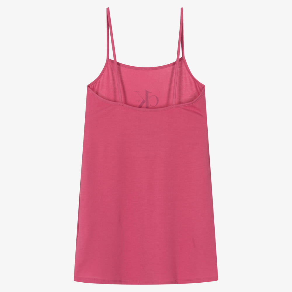 Calvin Klein-Girls Pink Logo Nightdress | Childrensalon Outlet