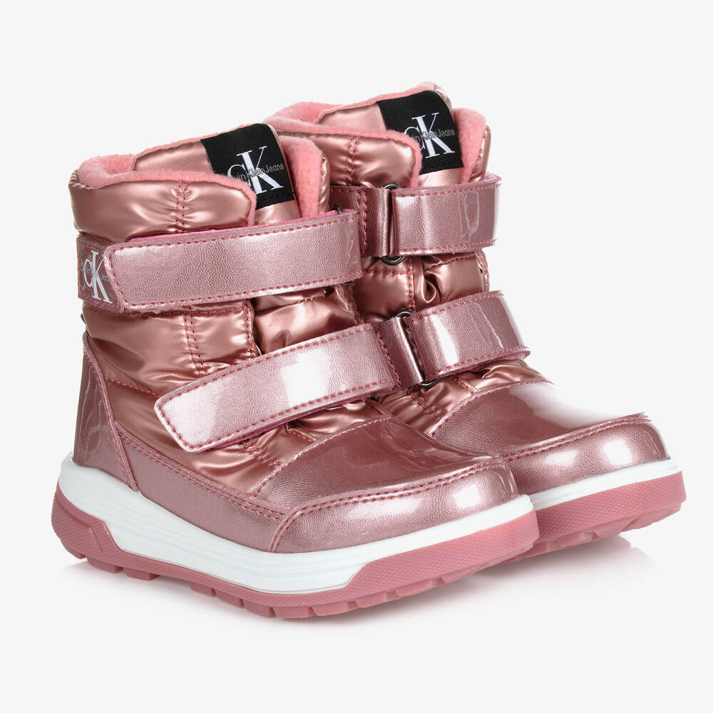 Calvin Klein Jeans - Girls Pink Metallic Snow Boots | Childrensalon