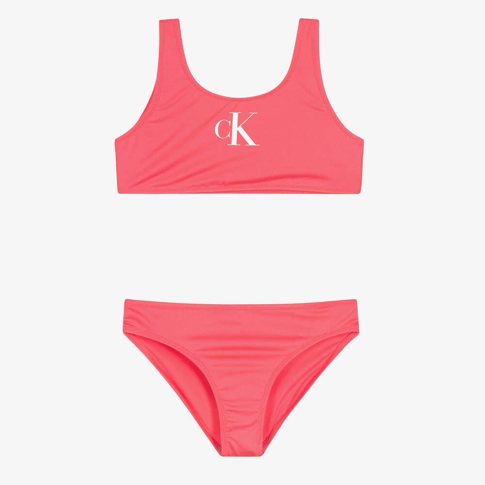 Calvin Klein - Bikini rose à monogramme fille | Childrensalon