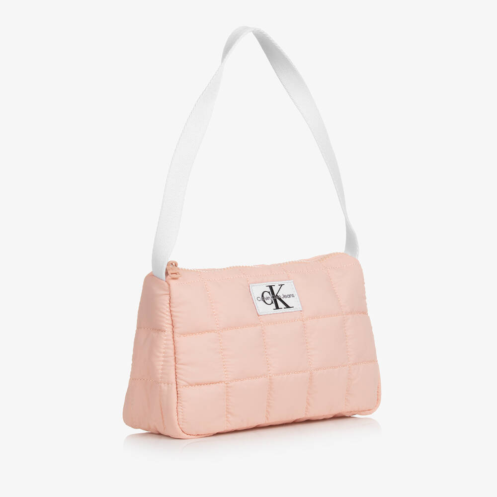 Calvin Klein-Girls Pink Quilted Shoulder Bag (23cm) | Childrensalon Outlet