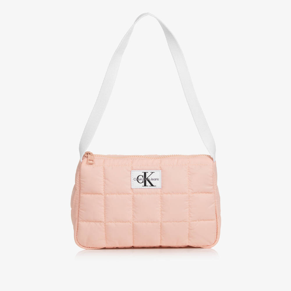 Calvin Klein - Girls Pink Quilted Shoulder Bag (23cm) | Childrensalon