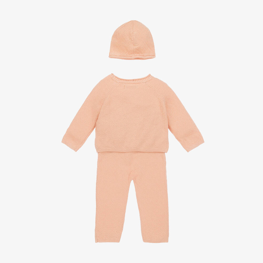 Calvin Klein-طقم أفرول قطن محبوك لون زهري للمولودات | Childrensalon Outlet