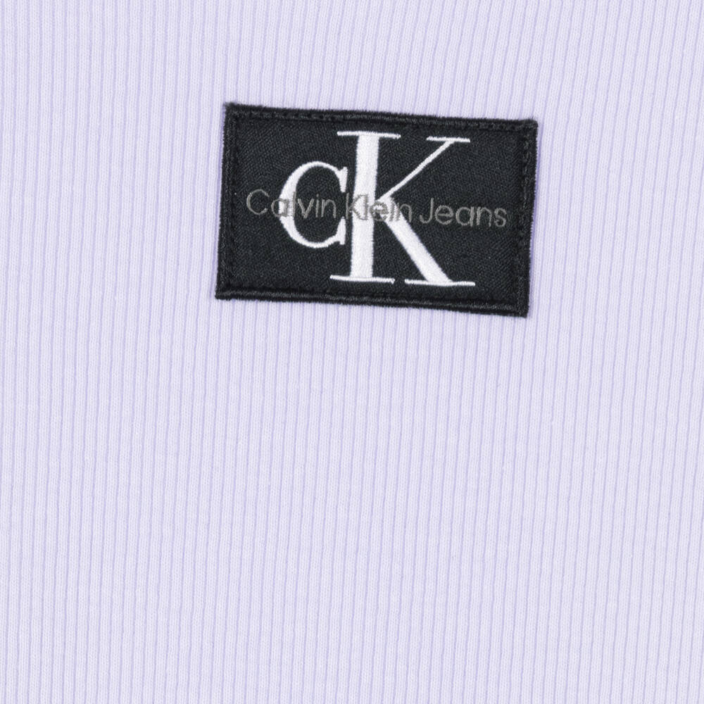 Calvin Klein Jeans-Girls Purple Ribbed Dress | Childrensalon Outlet