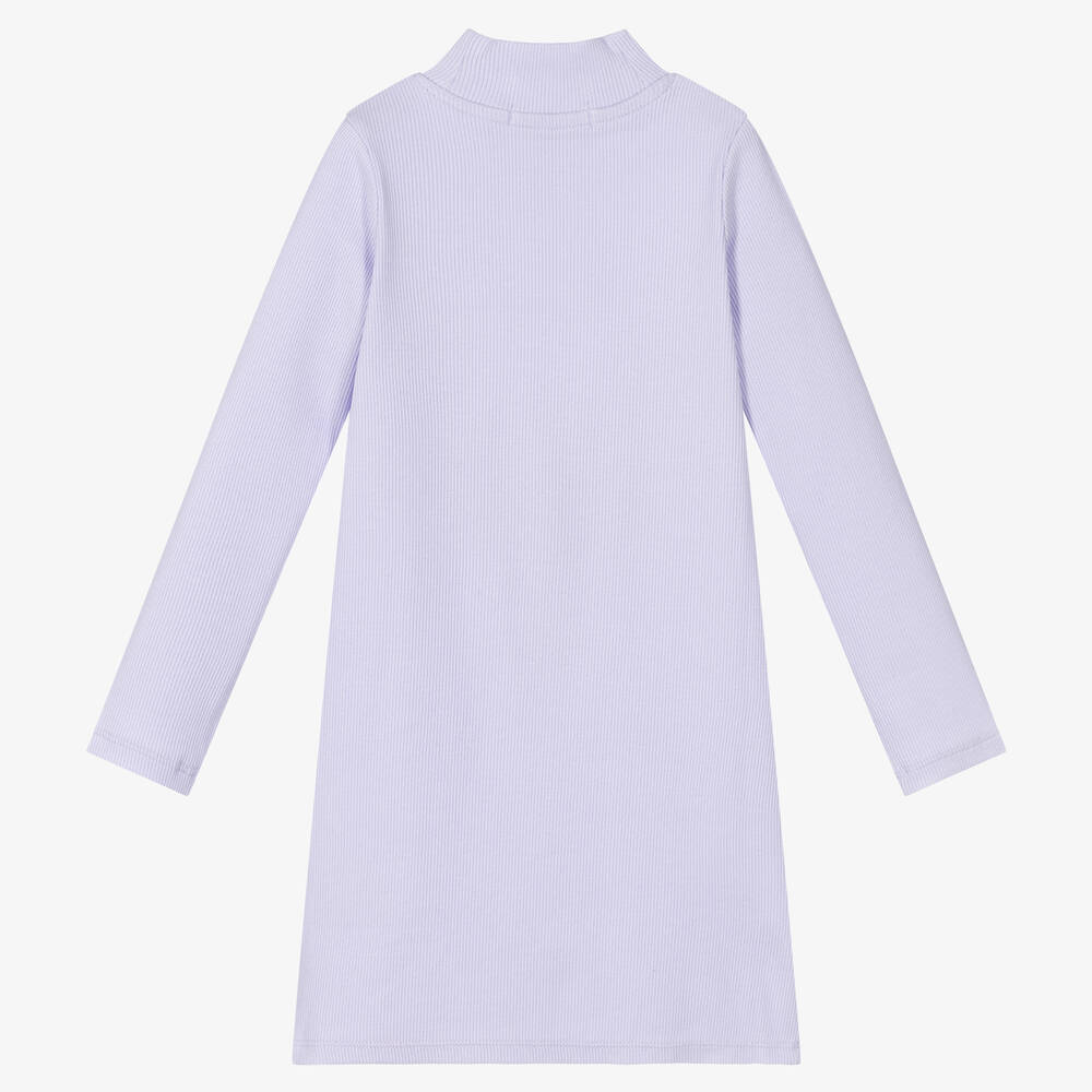 Calvin Klein Jeans-Girls Purple Ribbed Dress | Childrensalon Outlet